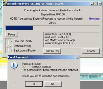 excel password