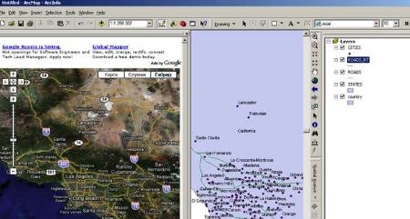 google earth arcmap
